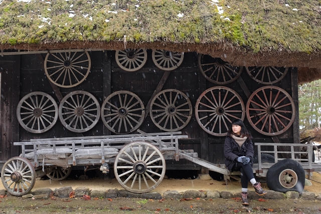 hida no sato, hida folk village, snowing in hida no sato, winter hida no sato, japan campervan road trip, japan travel adventures, 