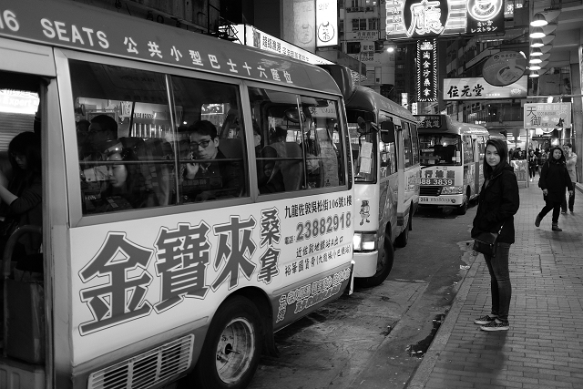 hong kong, streets, black and white
