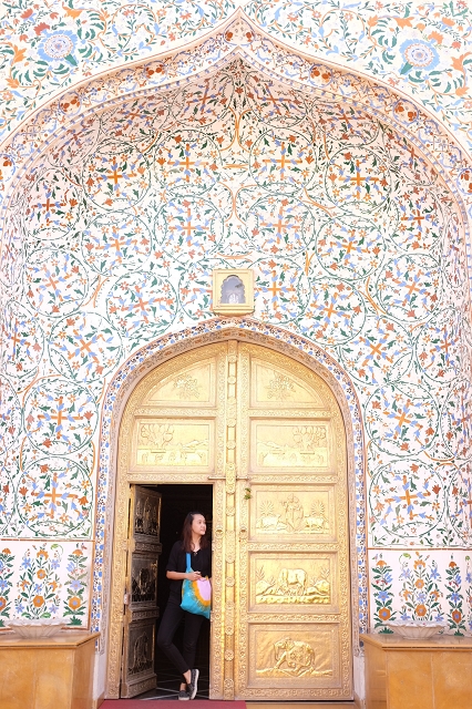 umaid mahal heritage hotel, jaipur, india, mosaic door, hand painted, 