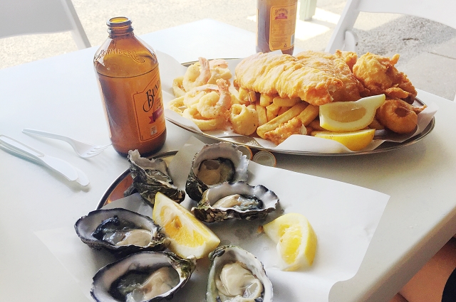 Apollo Fishermen Co-op fish and chips, oysters, bundaberg ginger beer