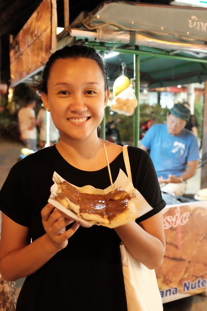 thai pancake banana nutella, travel blog singapore, krabi travel, ao nang beach food, 